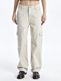 Standart Fit Gabardin Kadın Kargo Pantolon