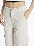 Standart Fit Gabardin Kadın Kargo Pantolon
