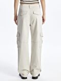 Standart Fit Gabardin Kadın Kargo Pantolon
