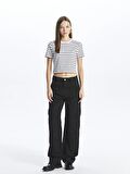 Standart Fit Gabardin Kadın Kargo Pantolon