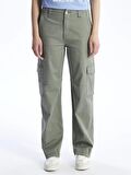 Standart Fit Gabardin Kadın Kargo Pantolon