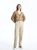 Standart Fit Gabardin Kadın Kargo Pantolon