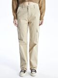 Standart Fit Gabardin Kadın Kargo Pantolon