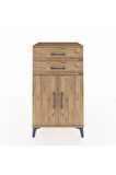 Hyperion Komodin Tek Raflı 2 Çekmeceli 2 Kapaklı 60x44x106 Çam-Çam