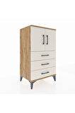 Hyperion Komodin 2 Raflı 3 Çekmeceli 2 Kapaklı 60x44x106 Çam-Aytaşı