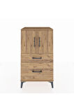 Hyperion Komodin 2 Raflı 2 Çekmeceli 2 Kapaklı 60x44x106 Çam-Çam