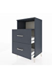Hyperion Komodin Tek Raflı 2 Çekmeceli 60x44x106 Antrasit-Antrasit