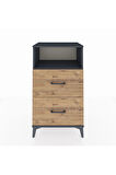 Hyperion Komodin Tek Raflı 2 Çekmeceli 60x44x106 Antrasit-Çam