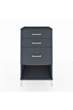 Hyperion Komodin 3 Çekmeceli 60x44x106 Antrasit-Antrasit