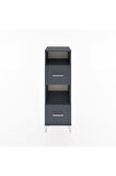 Hyperion Dolap 2 Raflı 2 Çekmeceli 44x44x134 Antrasit-Antrasit