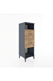 Hyperion Dolap Tek Raflı 2 Çekmeceli 44x44x134 Antrasit-Çam