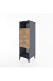Hyperion Dolap Tek Raflı 2 Çekmeceli 44x44x134 Antrasit-Çam