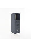 Hyperion Dolap Tek Raflı 3 Çekmeceli 44x44x134 Antrasit-Antrasit
