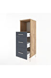 Hyperion Dolap Tek Raflı 3 Çekmeceli 44x44x134 Çam-Antrasit