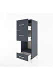 Hyperion Dolap Tek Raflı 3 Çekmeceli 44x44x134 Antrasit-Antrasit