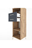 Hyperion Dolap 2 Raflı 2 Çekmeceli 44x44x134 Çam-Antrasit