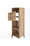 Hyperion Dolap 2 Raflı 2 Çekmeceli 44x44x134 Çam-Çam