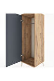 Hyperion Dolap Tek Kapaklı Tek Askılı 44x44x134 Çam-Antrasit