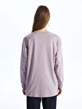 Bisiklet Yaka Düz Oversize Kadın Sweatshirt Tunik