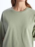 Bisiklet Yaka Düz Oversize Kadın Sweatshirt Tunik
