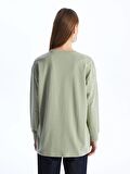 Bisiklet Yaka Düz Oversize Kadın Sweatshirt Tunik