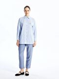 Çizgili Oversize Kadın Gömlek Tunik