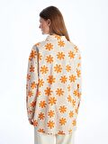 Desenli Uzun Kollu Oversize Kadın Gömlek Tunik