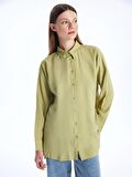 Düz Uzun Kollu Oversize Kadın Gömlek Tunik