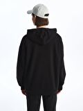 Kapüşonlu Düz Oversize Kadın Fermuarlı Sweatshirt