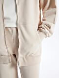 Kapüşonlu Oversize Kadın Fermuarlı Sweatshirt