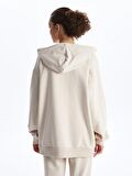 Kapüşonlu Oversize Kadın Fermuarlı Sweatshirt