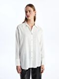 Düz Uzun Kollu Oversize Kadın Gömlek