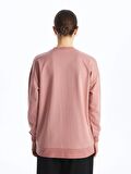 Bisiklet Yaka Baskılı Uzun Kollu Kadın Sweatshirt Tunik