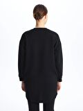 Bisiklet Yaka Düz Oversize Kadın Sweatshirt Tunik