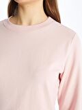 Bisiklet Yaka Düz Uzun Kollu Kadın Sweatshirt Tunik