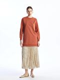 Bisiklet Yaka Düz Uzun Kollu Kadın Sweatshirt Tunik