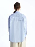 Nakışlı Uzun Kollu Oversize Kadın Gömlek Tunik