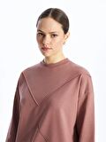 Bisiklet Yaka Düz Oversize Kadın Sweatshirt Tunik