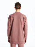 Bisiklet Yaka Düz Oversize Kadın Sweatshirt Tunik