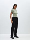 Standart Fit Gabardin Kadın Kargo Pantolon