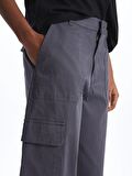 Standart Fit Gabardin Kadın Kargo Pantolon
