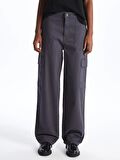 Standart Fit Gabardin Kadın Kargo Pantolon