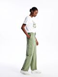 Standart Fit Gabardin Kadın Kargo Pantolon