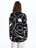 Bisiklet Yaka Desenli Kadın Sweatshirt Tunik