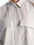 Çizgili Uzun Kollu Oversize Kadın Gömlek