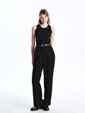 Standart Fit Düz Geniş Paça Kadın Pantolon
