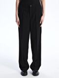 Standart Fit Düz Geniş Paça Kadın Pantolon