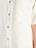 Düz Kısa Kollu Keten Karışımlı Kadın Gömlek