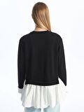 Bisiklet Yaka Düz Oversize Kadın Sweatshirt Tunik