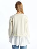 Bisiklet Yaka Düz Oversize Kadın Sweatshirt Tunik